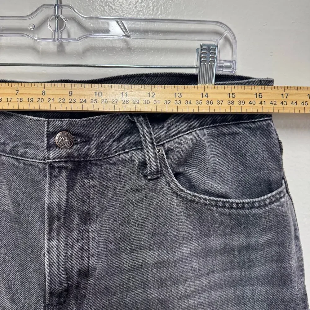 J.Crew Men’s Classic Straight Leg Jeans Gray Black Washed Denim W33 L30